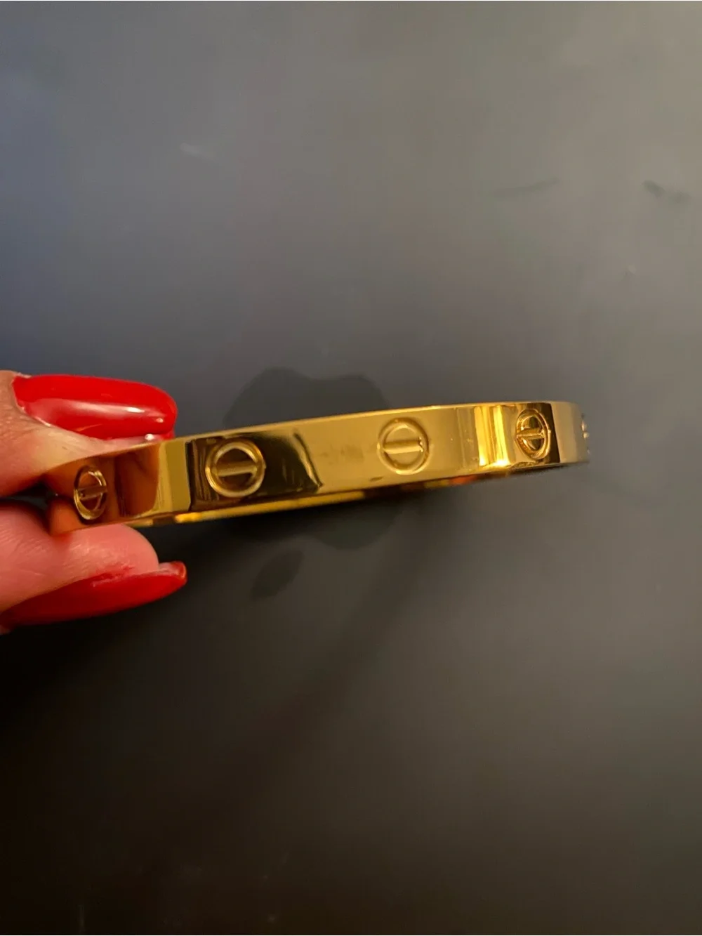 Waterproof Gold Screw Motif Bangle Bracelet